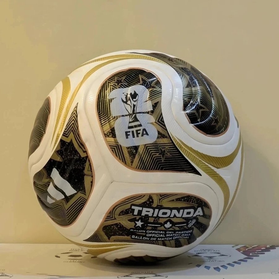 TRIONDA Official Match Football - FIFA Quality Pro Soccer Ball Size 5 with Gold Black Design